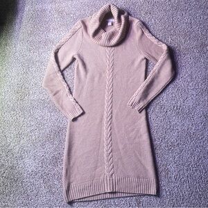 Banana Republic Women's Cowl Neck Sweater Dress - Tan